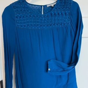 Daniel Rainn Peacock Blue Blouse, Size S